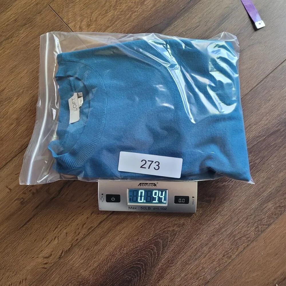 Loft Sweater Medium Teal Puff Sleeve Solid Round Neck Long Sleeve Soft 593282 - Picture 15 of 16